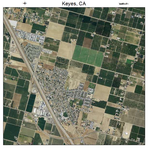 Keyes, CA air photo map