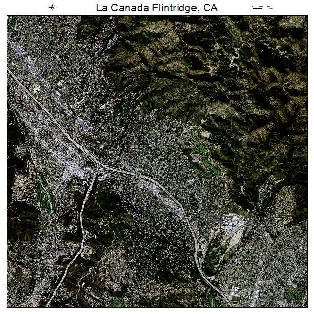 La Canada Flintridge, CA air photo map