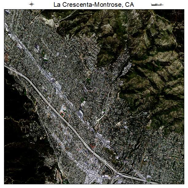 La Crescenta Montrose, CA air photo map