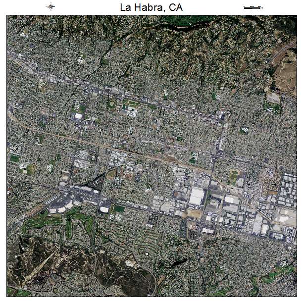 La Habra, CA air photo map