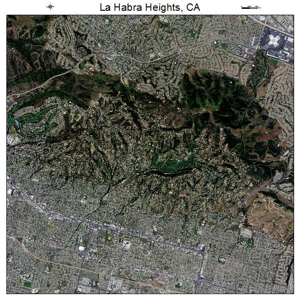 La Habra Heights, CA air photo map