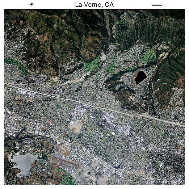 La Verne, CA air photo map