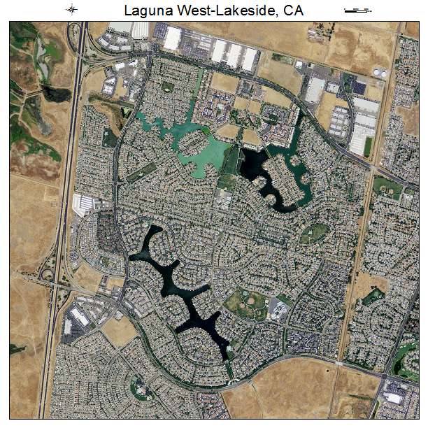 Laguna West Lakeside, CA air photo map