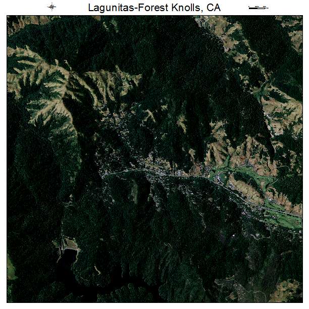 Lagunitas Forest Knolls, CA air photo map