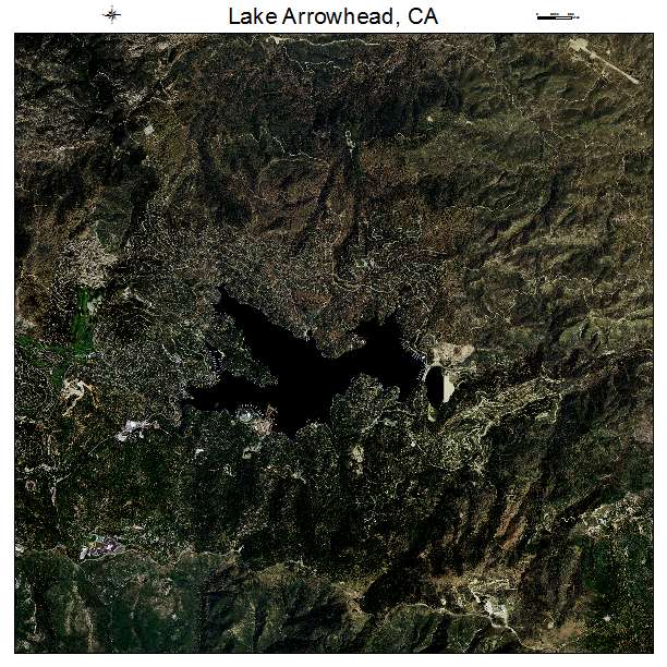 Lake Arrowhead, CA air photo map