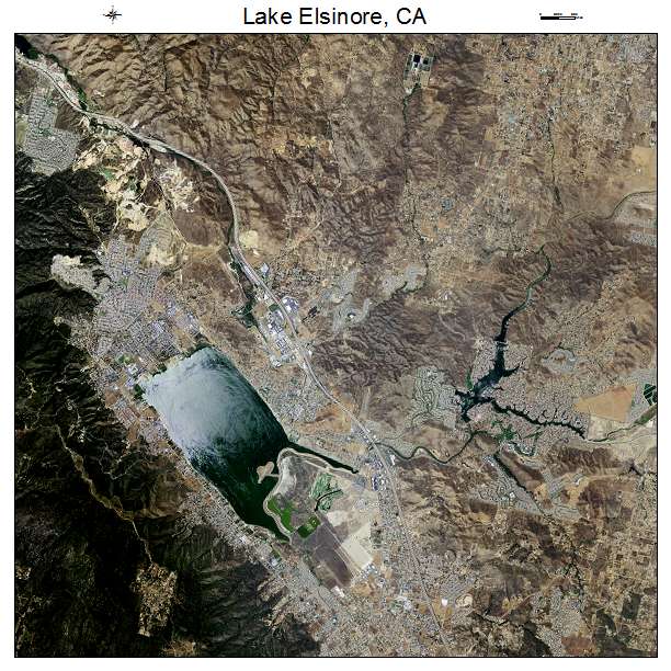 Lake Elsinore, CA air photo map