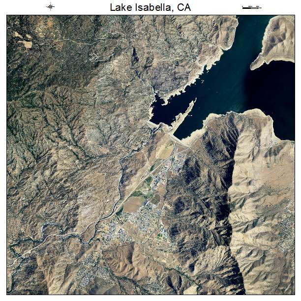 Lake Isabella, CA air photo map