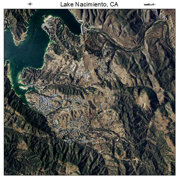 Lake Nacimiento, CA air photo map