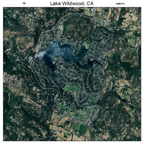 Lake Wildwood, CA air photo map