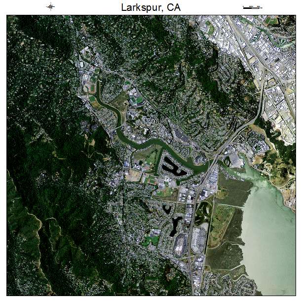 Larkspur, CA air photo map