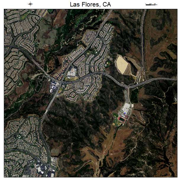 Las Flores, CA air photo map