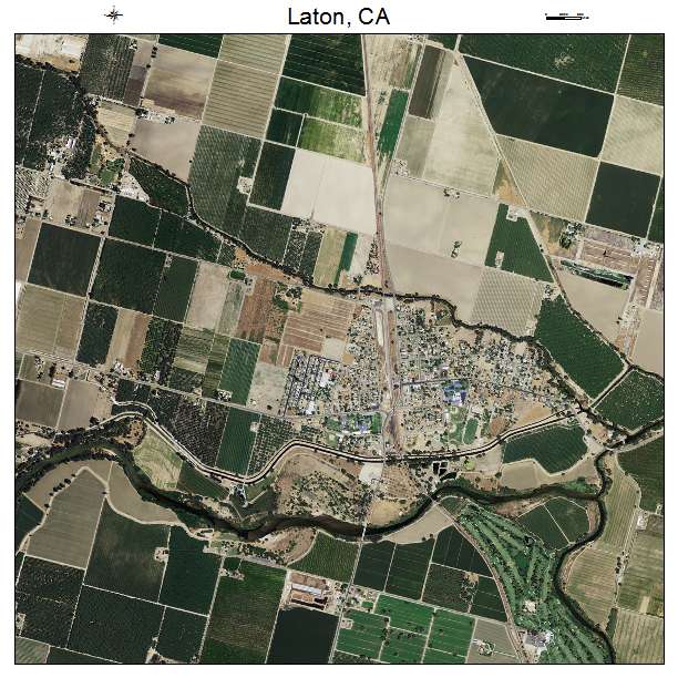 Laton, CA air photo map