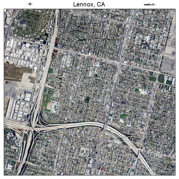 Lennox, CA air photo map