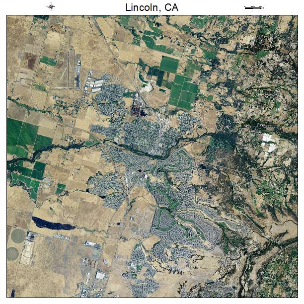 Lincoln, CA air photo map