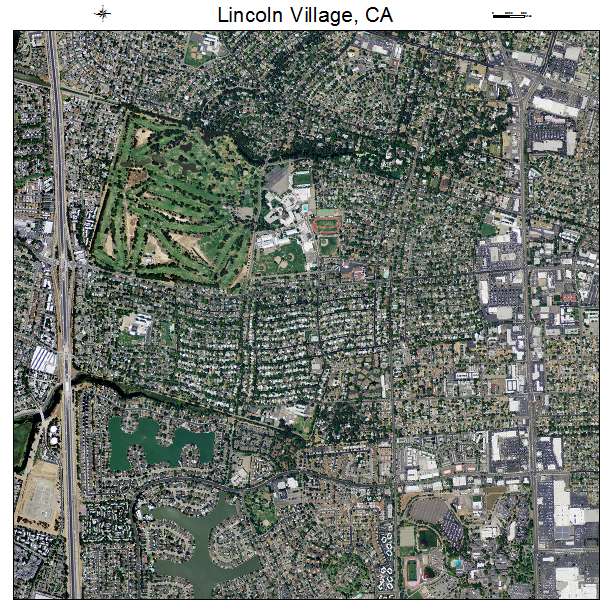 Lincoln Village, CA air photo map