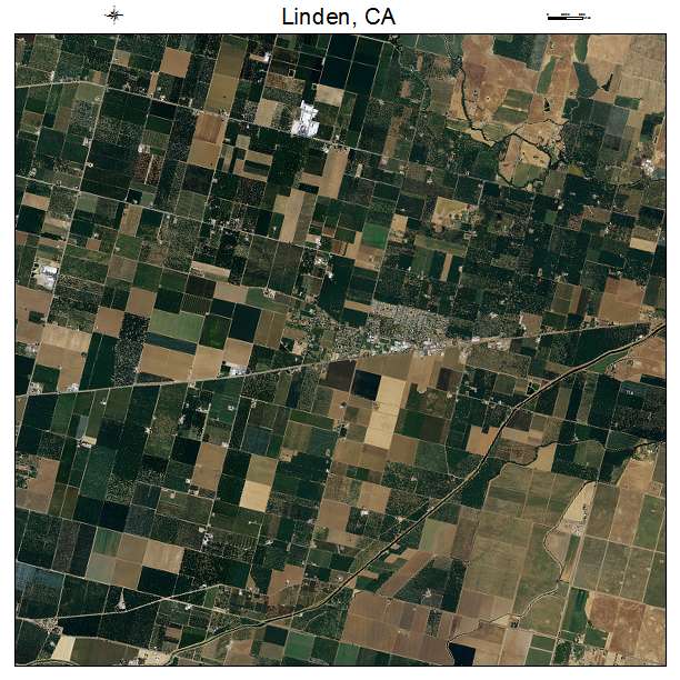 Linden, CA air photo map