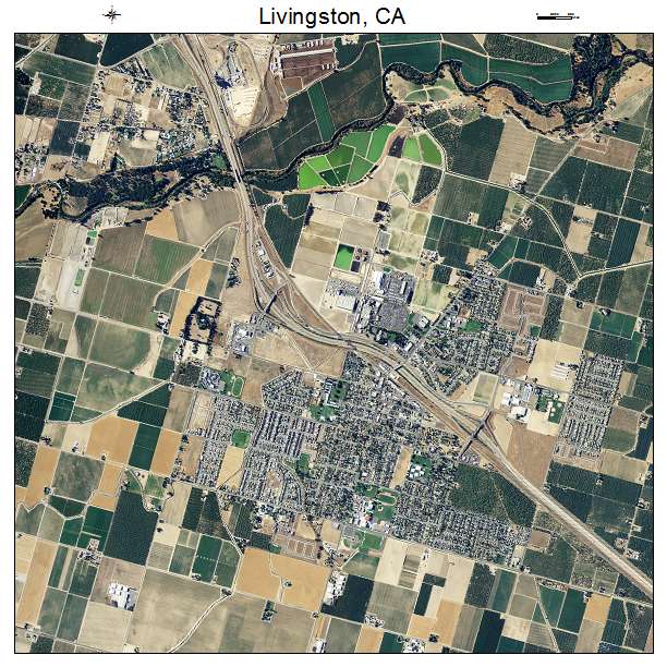 Livingston, CA air photo map