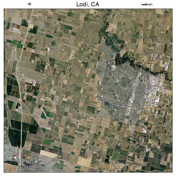 Lodi, CA air photo map