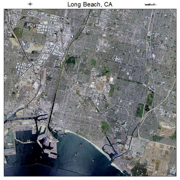 Long Beach, CA air photo map