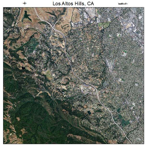 Los Altos Hills, CA air photo map