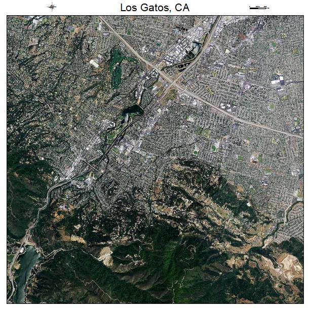 Los Gatos, CA air photo map