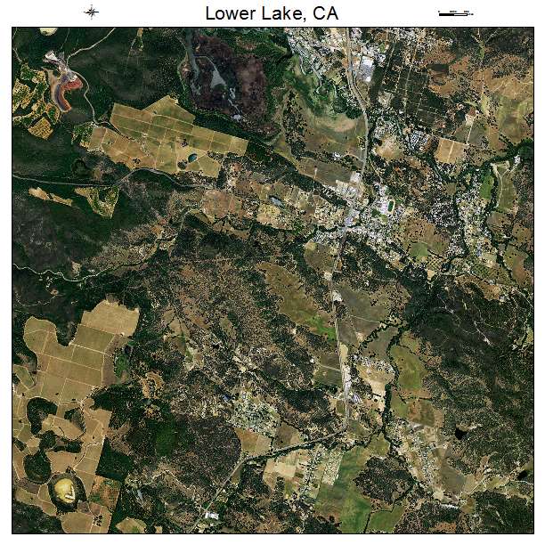 Lower Lake, CA air photo map