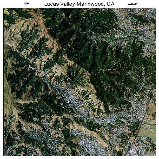 Lucas Valley Marinwood, CA air photo map