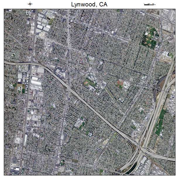 Lynwood, CA air photo map