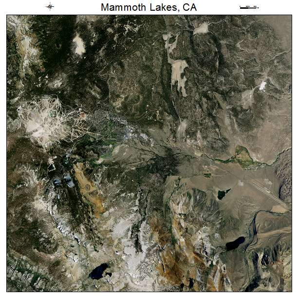 Mammoth Lakes, CA air photo map