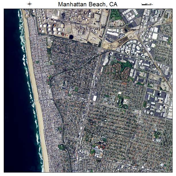 Manhattan Beach, CA air photo map
