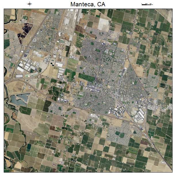 Manteca, CA air photo map