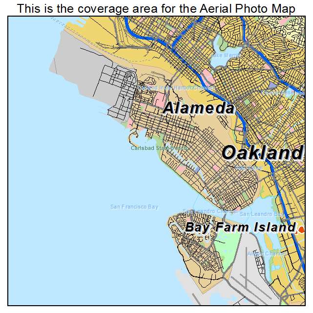 Aerial Photography Map of Alameda, CA California