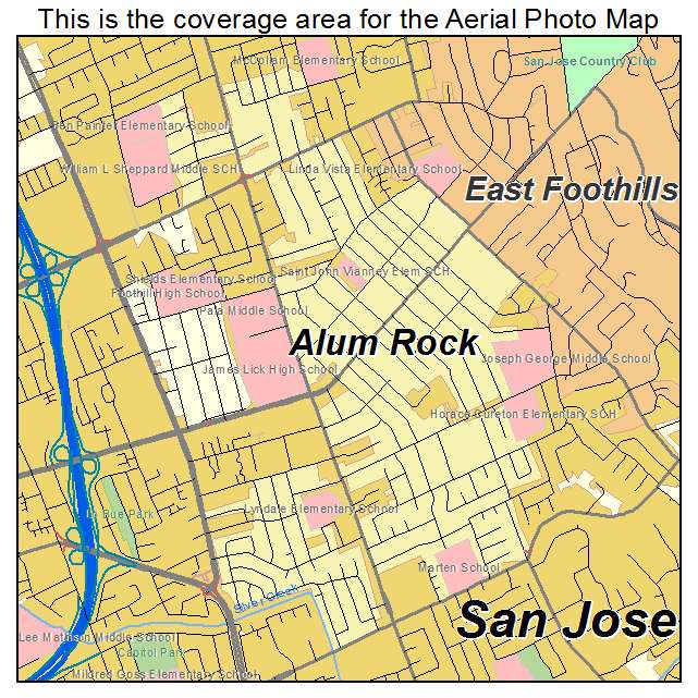 Alum Rock, CA location map 