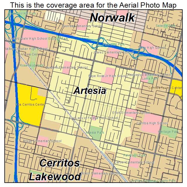 Artesia, CA location map 