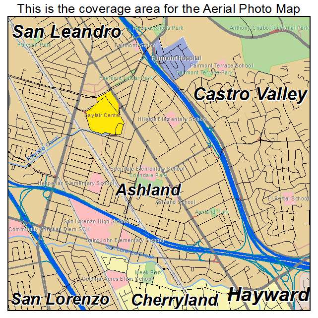 Ashland, CA location map 