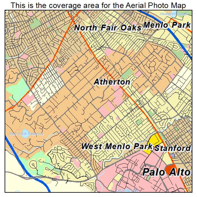 Atherton, CA location map 