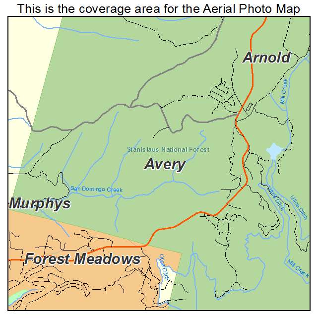 Avery, CA location map 