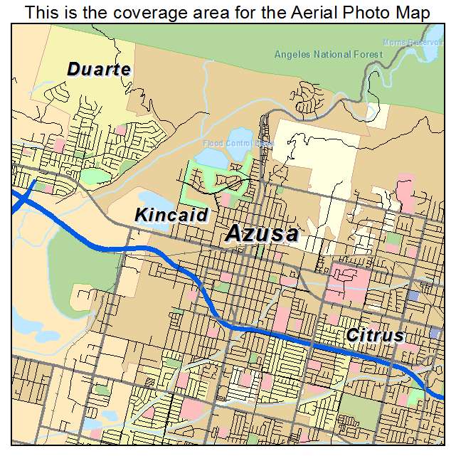 Azusa, CA location map 