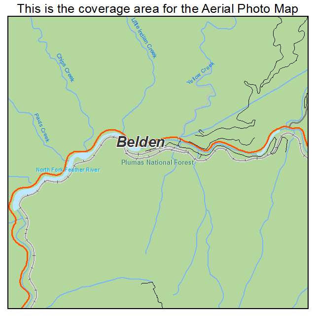Belden, CA location map 