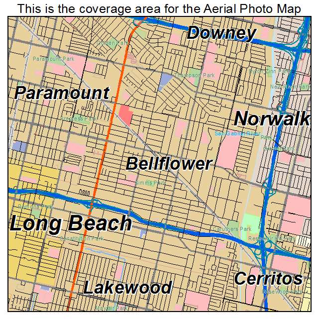 Bellflower, CA location map 