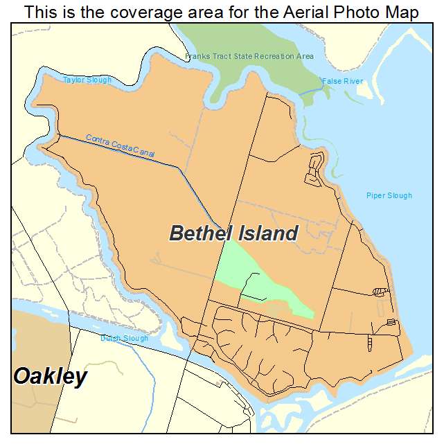 Bethel Island, CA location map 
