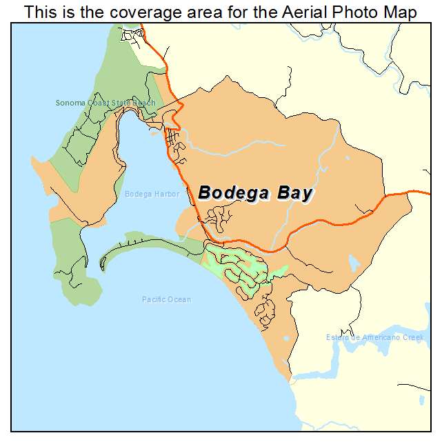 Bodega Bay, CA location map 