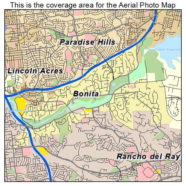 Bonita, CA location map 