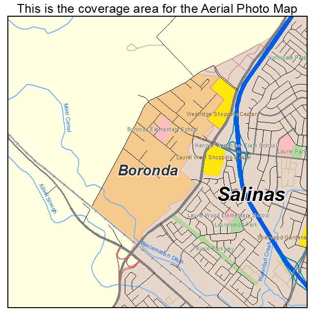 Boronda, CA location map 