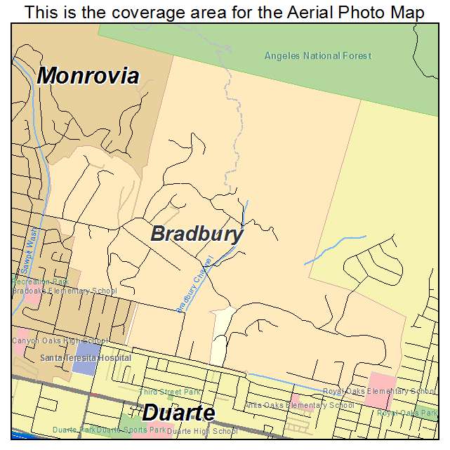 Bradbury, CA location map 