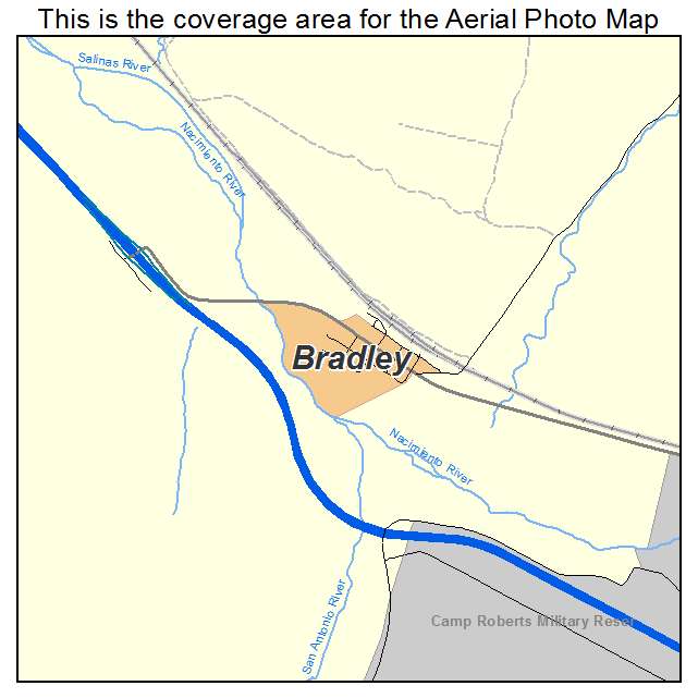 Bradley, CA location map 