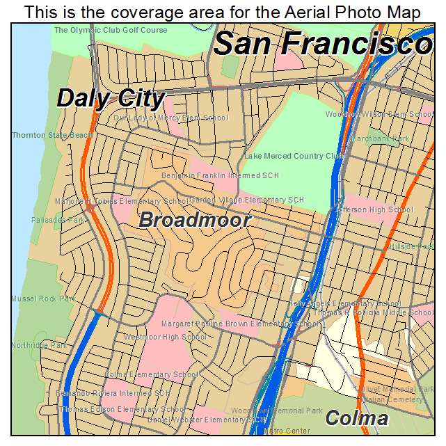 Broadmoor, CA location map 
