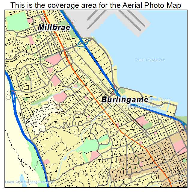 Burlingame, CA location map 