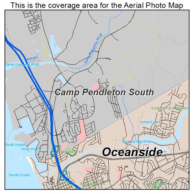 Camp Pendleton South, CA location map 