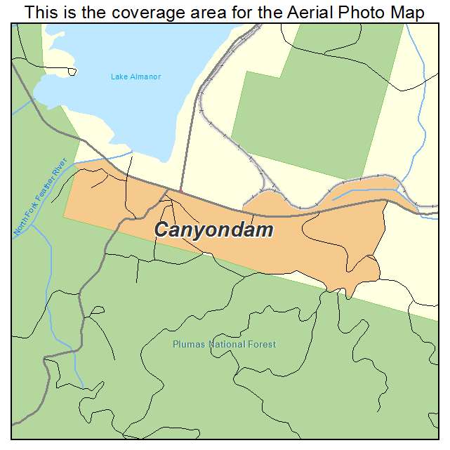 Canyondam, CA location map 